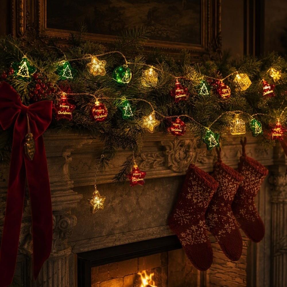 Electroplated Christmas String Lights PVC Material Fairy Lights Hanging Lights Living Room