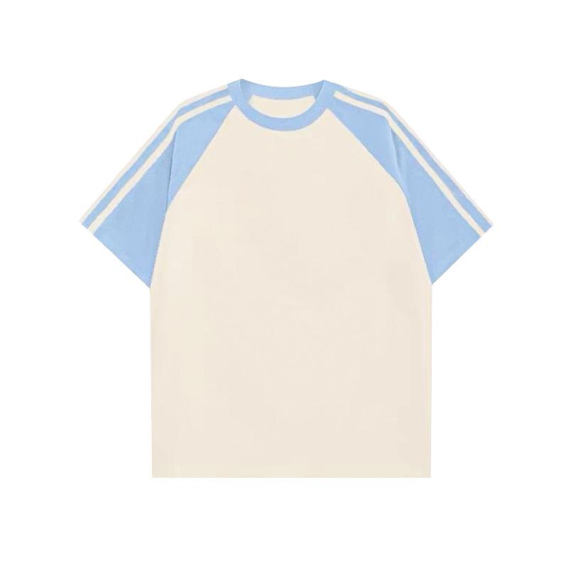 Женская контрастная футболка реглан с тремя полосками, с коротким рукавом, с индивидуальным логотипом