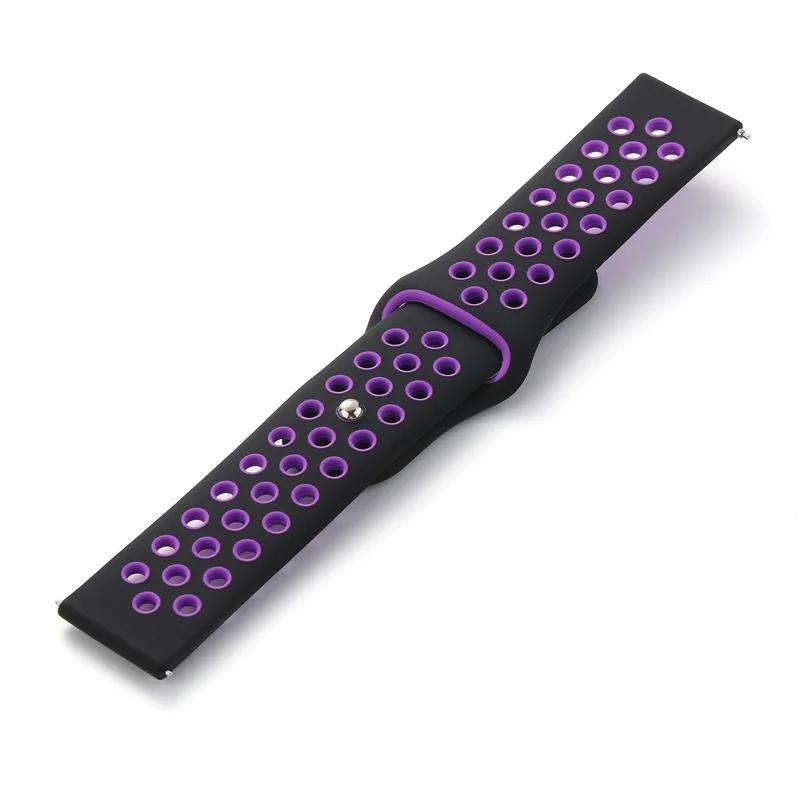20mm Silicone Band for Samsung Galaxy Watch 7-FE-6-5-pro-4-Classic/active 2 22mm Sport Hole Bracelet Huawei GT 5-4-3 Watch Strap