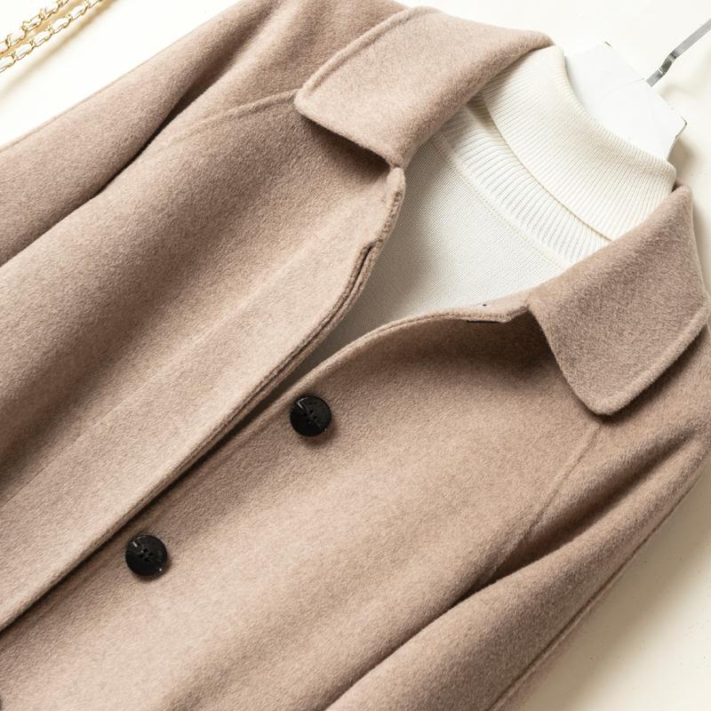 Женское пальто из 100% шерсти, СОВРЕМЕННОЕ НОВОЕ Осеннее шерстяное длинное пальто SAGA, полупальто ручной работы, зимняя теплая шерстяная длинная куртка, пальто