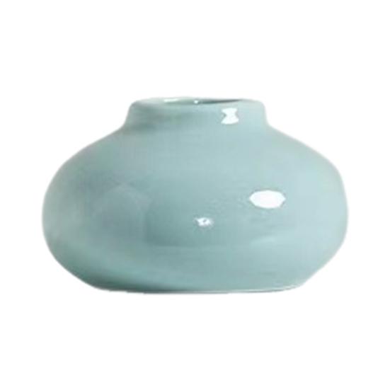 Mini Ceramic Vase Solid Color Glazed Flower Vase Desktop Decor Miniature Bud