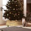 Christmas Tree Skirt 65 x 65 cm Christmas Tree Collar Made of Fir Wood, Natural Wood