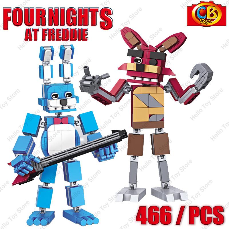 Горячая Классическая Кино Фигурка Fnaf Кукла Fnaf Пять Ночей Кошмарная Чика Фокси Золотой Бонни Медведь Фигурка Действия Детали Строительные Блоки Игрушки