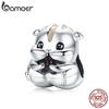 BAMOER Animal Collection 925 Sterling Silver Lovely Hamster Beads Fit Charms Bracelets & Bangles DIY