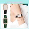 2022 Женские часы из зеленого кварца с красивым квадратным циферблатом для прямых трансляций
