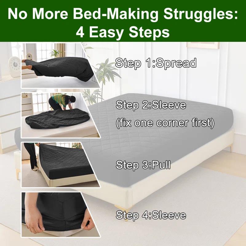 Водонепроницаемый наматрасник на резинке, 1 шт., Пыле- и пятноотталкивающий, Изоляция от мочи, Без наволочек, Минималистичное постельное белье