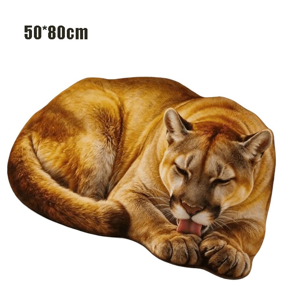 Imitation Cashmere Tiger Floor Mat 3D Special-shaped Animal Shape Mat Bedroom Door Mat Home Decor
