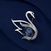 Swan Imitation Crystal Brooch High-End Women'S Luxury Anti-Light Pin Temperament Diamond-Encrusted Brooch Suit Accessories