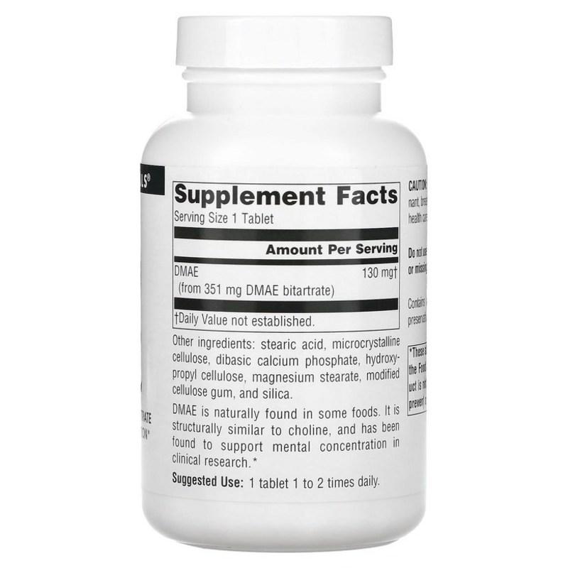 Source Naturals DMAE 351mg 200 tablets, 200 tablets, 1 unit