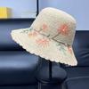 Японская ручная вышивка плетеная соломенная шляпа-федора женская летняя с маленькими полями для путешествий show face маленький солнцезащитный козырек рыболовная шляпа-бассейн