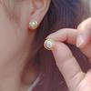 Изящные серьги-кольца с жемчугом 925 пробы для женщин - Дизайн в стиле японской и корейской легкой роскоши
