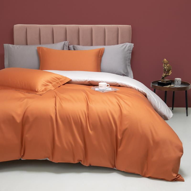 High-end Four-piece Set Class A 100S Long-staple Cotton Solid Color Pure Cotton Four-piece Set