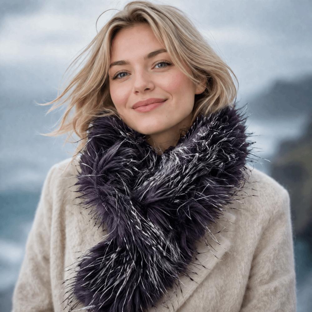 Windproof Tassels Scarf Thick Warm Fur Scarf Fashionable Neck Warmer Scarf  Winter