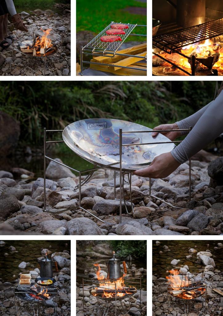 CAMPING MOON Fire Disc Stand, Campfire Pit, Camping Trivet, for Coleman 45cm Campfire Pit, FT-303-HJ
