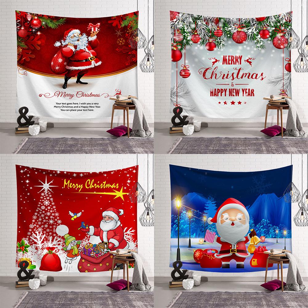 С Рождеством Санта-Клаус, подарочное украшение, гобелен с принтом, украшение для дома, гостиной, спальни, настенный гобелен