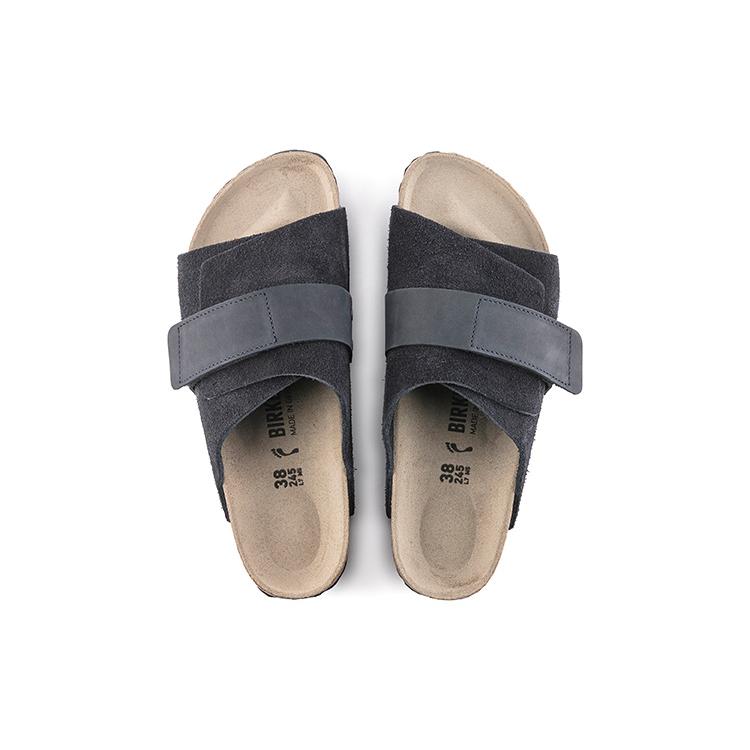 Birkenstock Сандалии Kyoto из нубука и замши узкого кроя 'Midnight Blue' 1020689