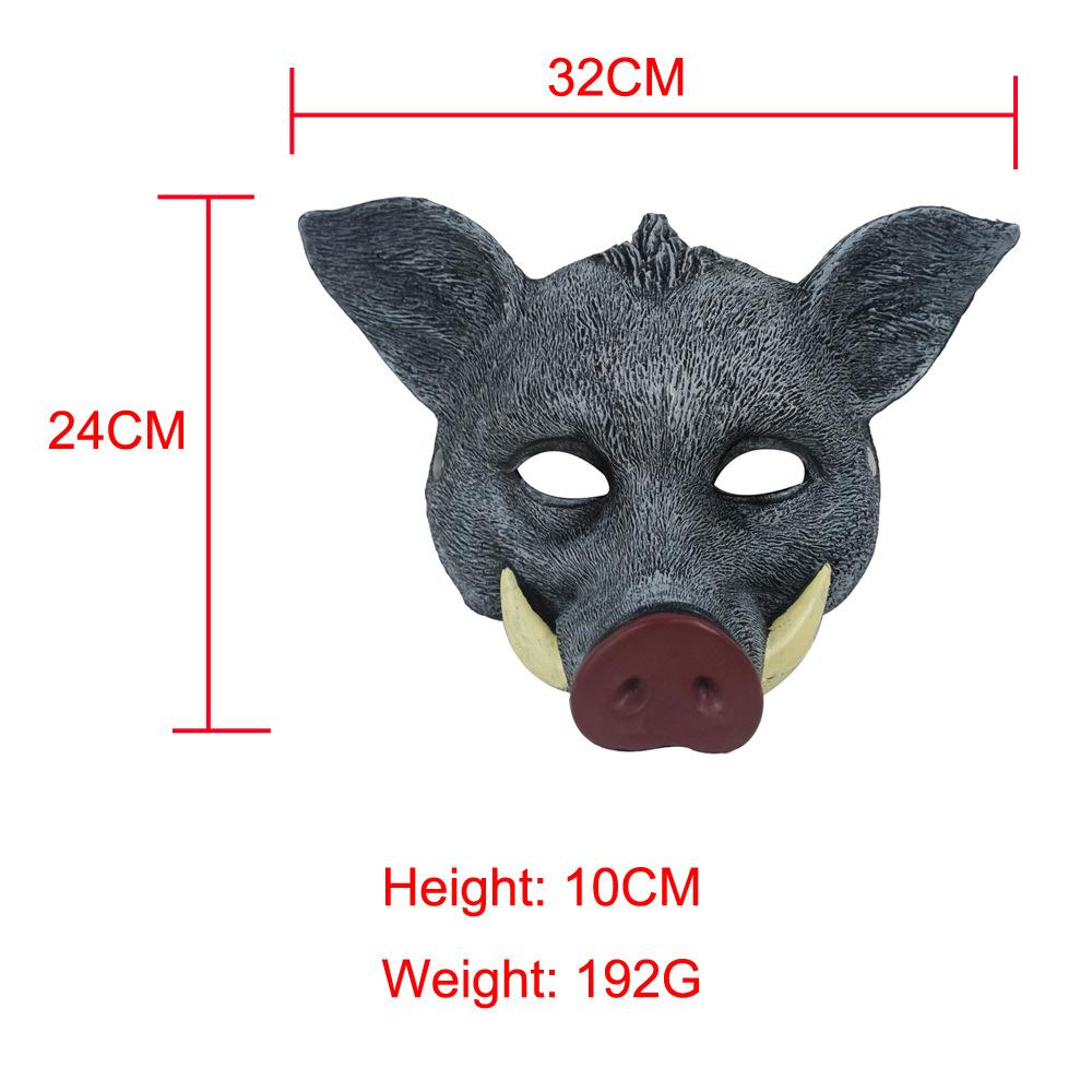 3D Realistic Wild Boar Face Mask PU Foam Pig Face Cover Dress Up Party Animal Cosplay Rave Mask Halloween Masquerade Party Props