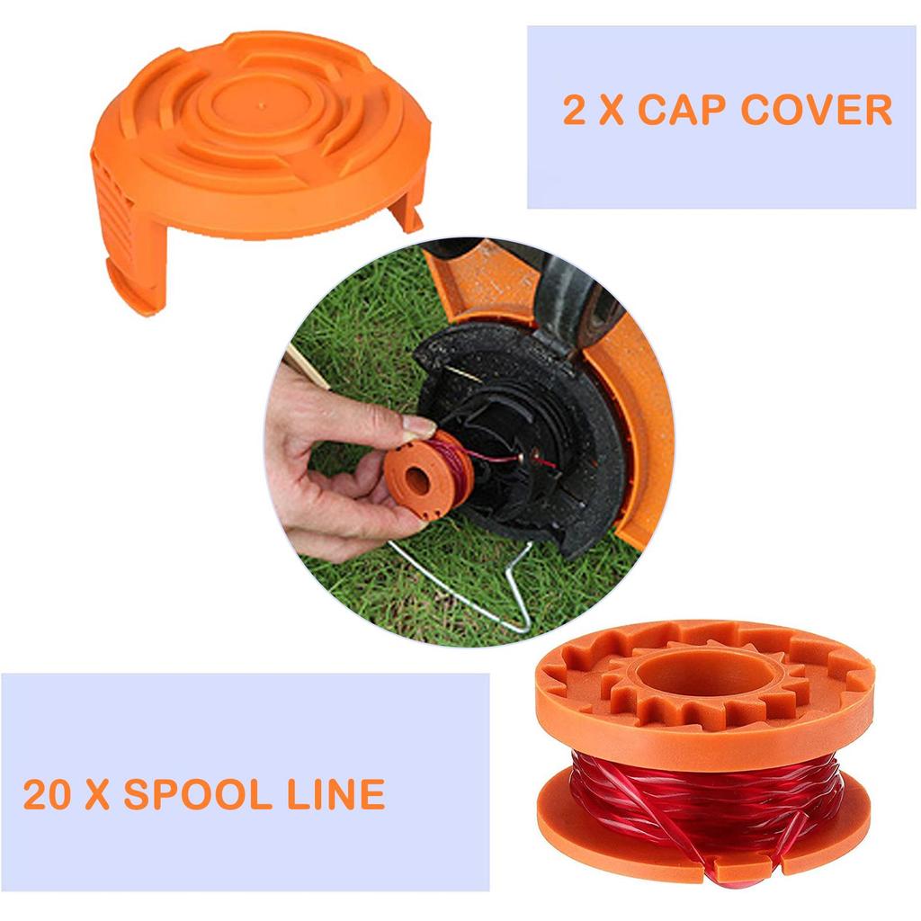Trimmer Spool Line for Worx Replacement Grass Trimmer Line Spool Set For Worx Weed Eater Cutter Lawn Trimmer Replacement