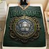 Custom Name,Leicester City, Printed Flannel Blanket, soft throw for bedroom sofa, washable, Christmas present, great gift.