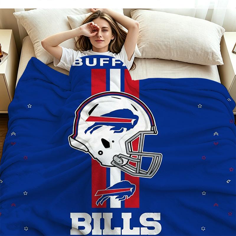 Buffalo Bills Print Flannel Blanket High Quality Warm Comfortable Cover for All Seasons Perfect for Gifts Home Decor