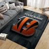 Custom Name,Cincinnati Bengals Home Sofa Decoration for Living Room & Bedroom, Non‑Slip Play Flannel Floor Mat for Game Room