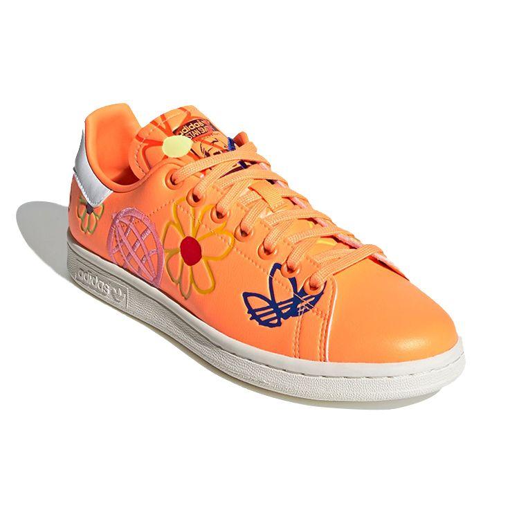 Adidas  Stan Smith Hand Drawn Graphics Women Sneakers Orange Screaming-Pink Maroon FX5654