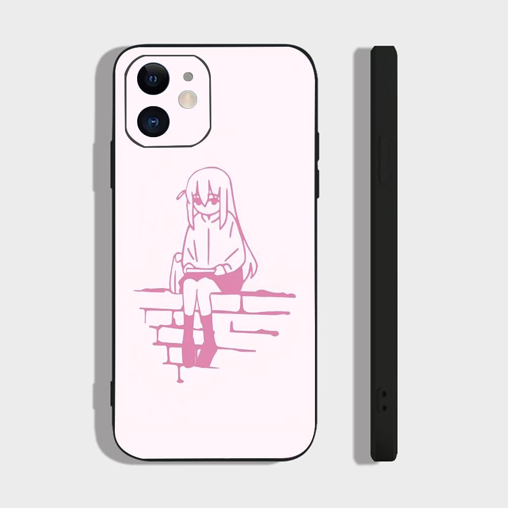 АНIME B-Bocchi The Rock-l Для IPhone 13,17,11,12,16,14,15,Plus,Pro Max Мягкий силиконовый черный чехол для телефона