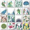 Luxury Peacock Pillow Cover High Quality Printed Home Sofa Cushion  Hotel Coffee Bar Throw