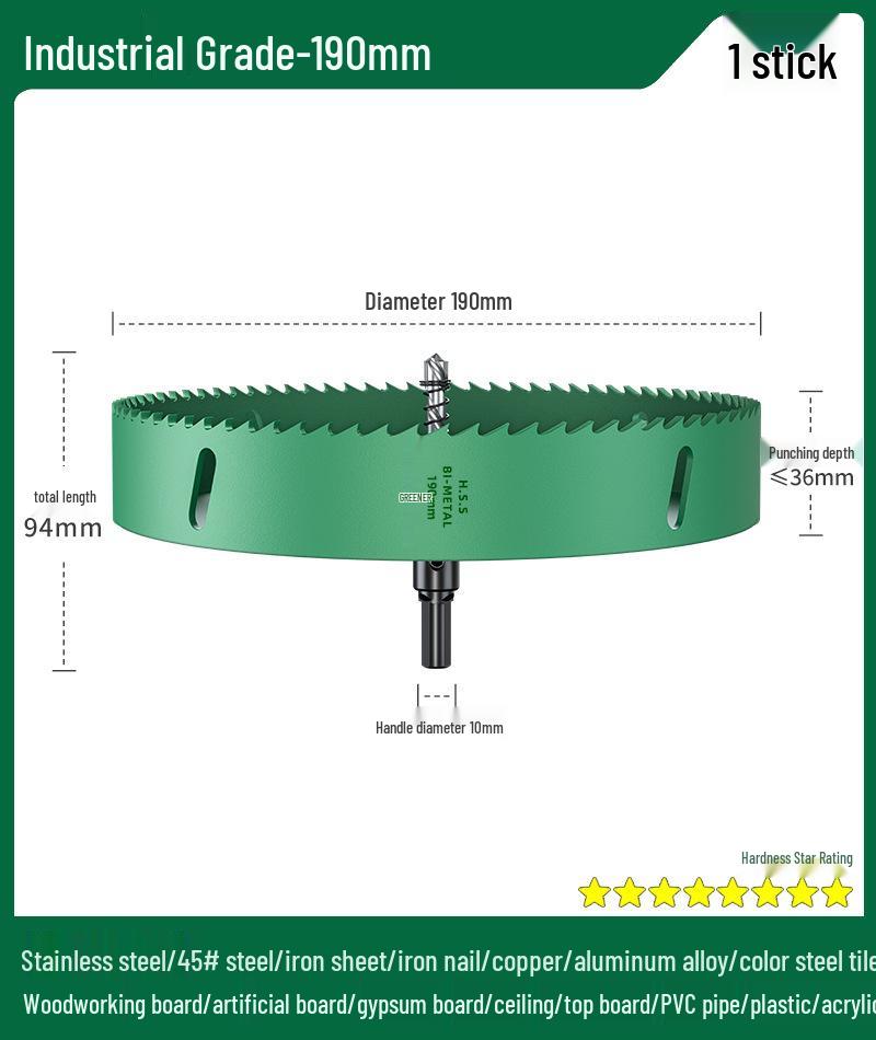 Green Forest Hole Saw Drill Bit for Metal, Wood, Plastic, and Gypsum Board