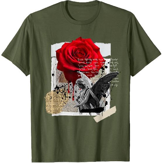 Streetwear Graphic Dark Floral Urban Aesthetic, Mens Fashion T-Shirt