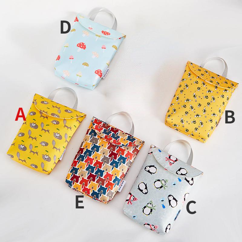 Baby Diaper Bag Organizer Reusable Waterproof Wet/Dry Cloth Bag Mummy Storage Nappy Bag for Disposable Diaper Clothing