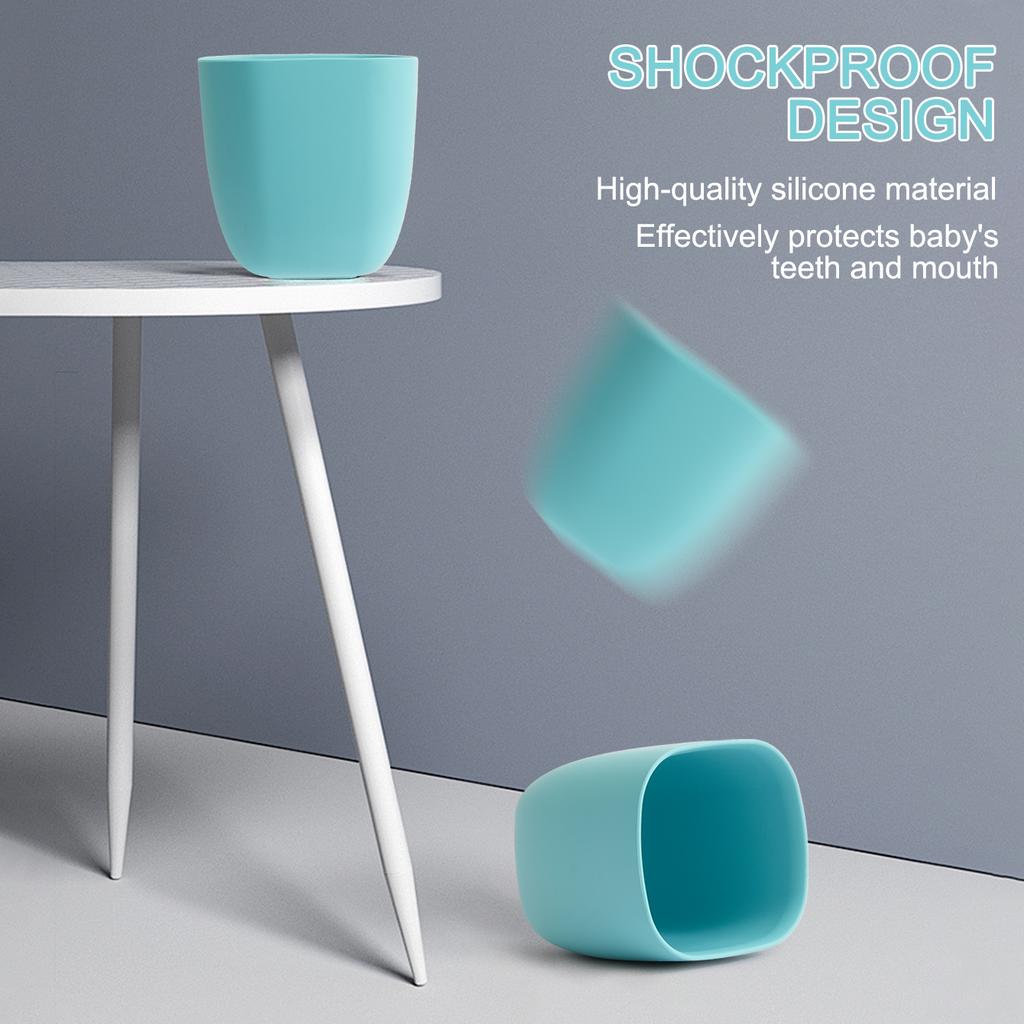 Color Kids 1PCS Silicone Baby Cup Portable Feeding Water Bottle Training Snack Cup Pure Color BPA Free Learning Toddler Cup