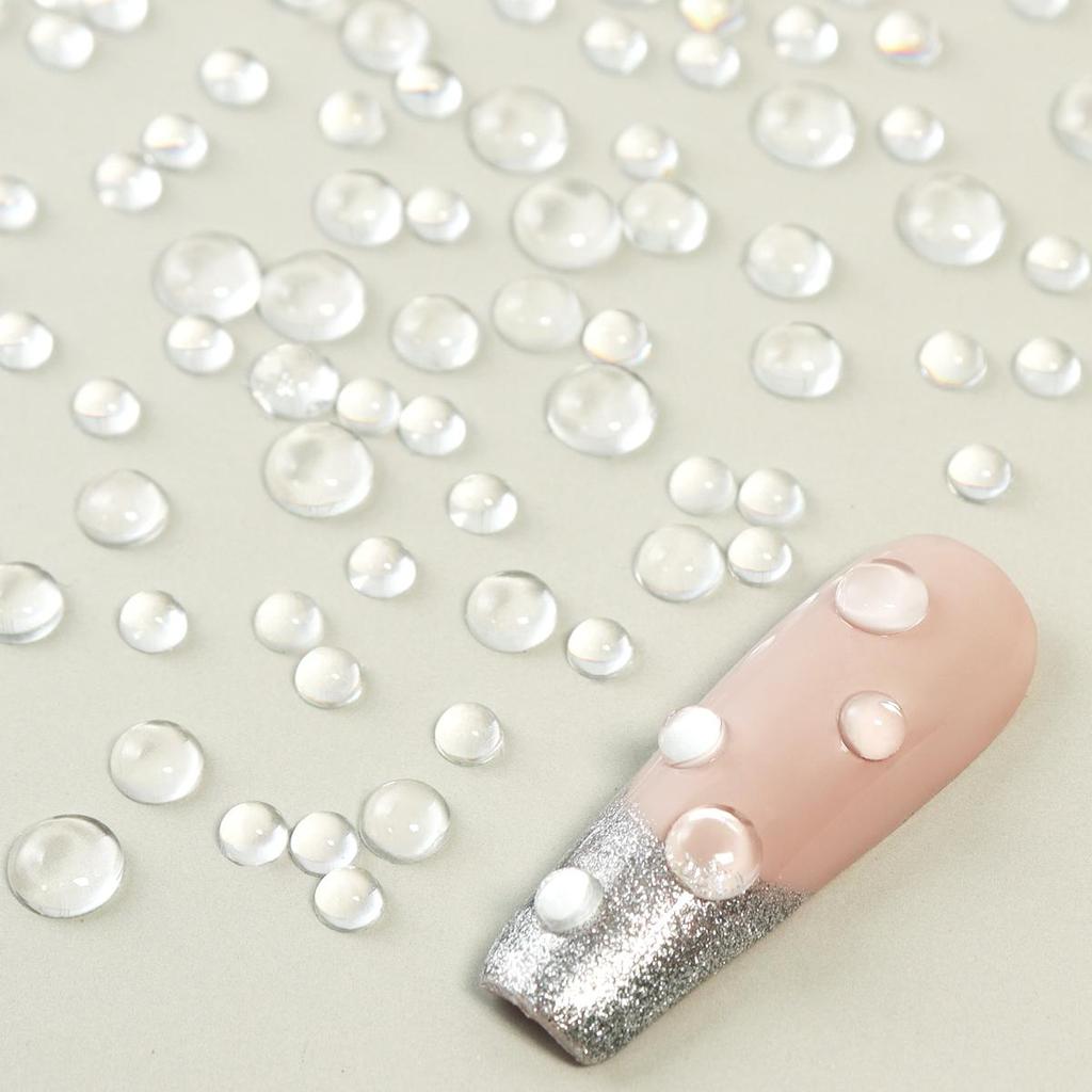 300 шт. Стразы в виде русалки, прозрачные украшения для ногтей, микс размеров, 3D-подвески для ногтей, плоские полукруглые бусины, летние маникюрные аксессуары