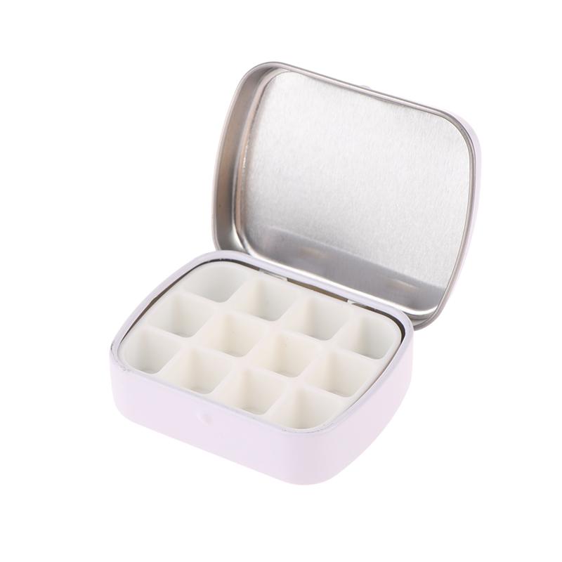 12 ячеек Мини-палитра для акварельных красок с крышкой, дорожная портативная пустая жестяная коробка для акварели, металлический поднос для рисования, художественные принадлежности