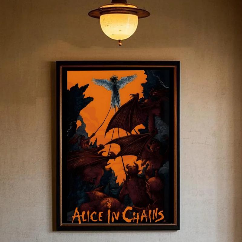 Ретро Музыка Элис Ин Чейнс Постер HD арт липкая стена водонепроницаемый дом гостиная спальня бар эстетичное украшение