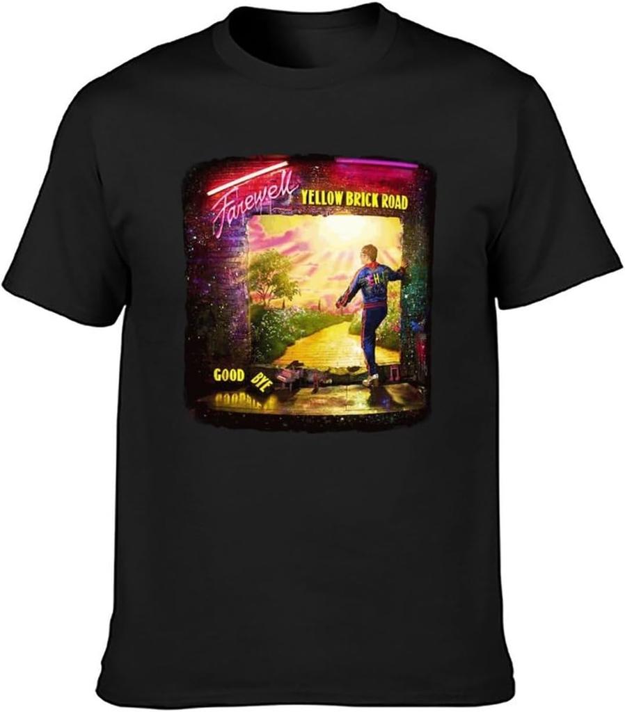 Brick Road John Goodbye Elton Farewell T-Shirt Black Graphic Unisex Tee Shirt