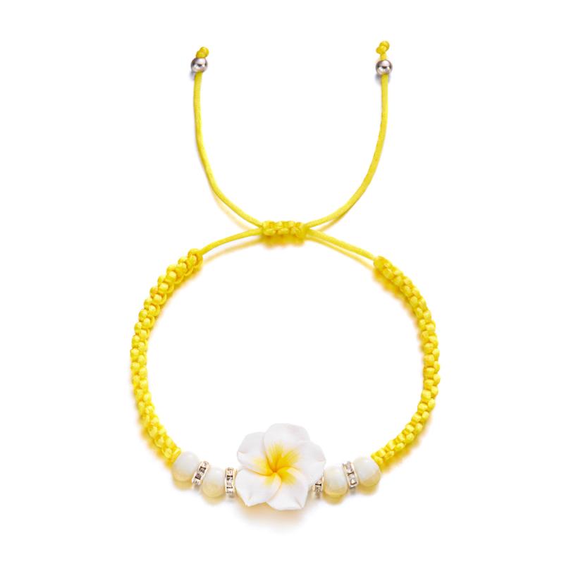 Богемные браслеты-шармы с большими цветами для женщин, элегантные браслеты из мягкой глины в курортном стиле, бижутерия для вечеринки для девочек