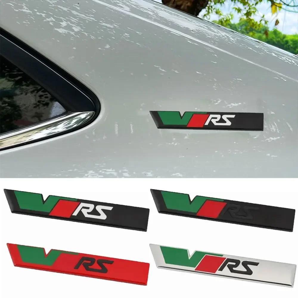 1Pc 3D Metal VRS Letters Logo Car Side Fender Emblem Rear Trunk Sticker Front Grille Badge Decals