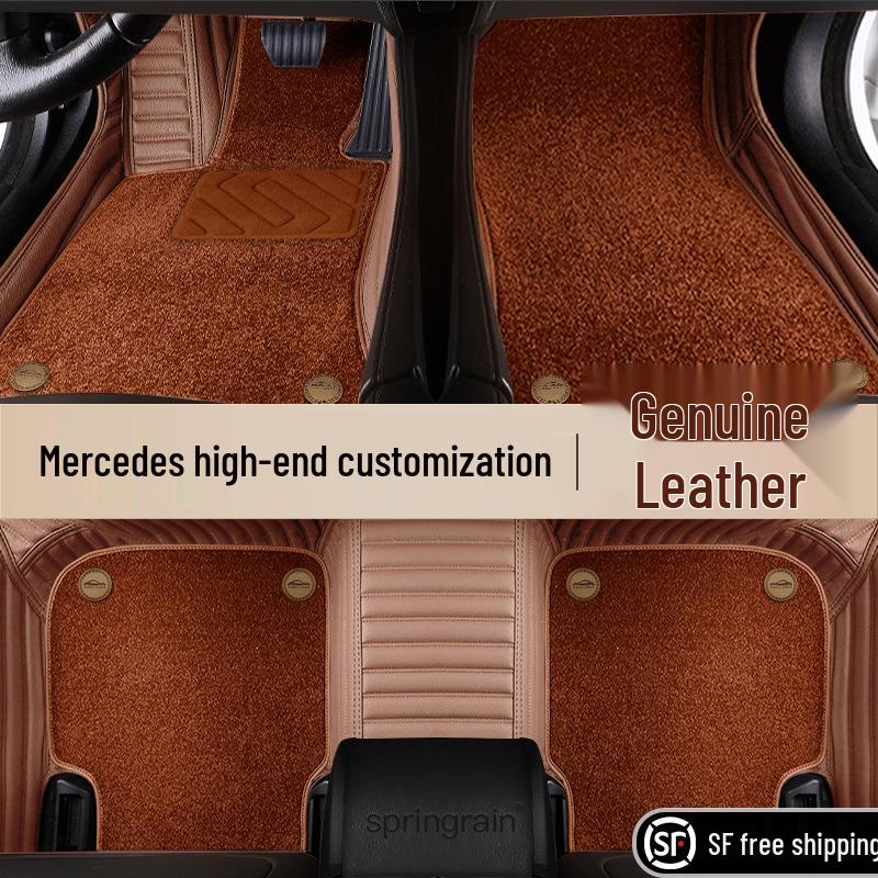 Оригинальные коврики для пола Mercedes-Benz из натуральной кожи с полным покрытием для E-Class, C-Class, S-Class, G-Class, EQC, EQE, GLS, GLE 450 AMG.