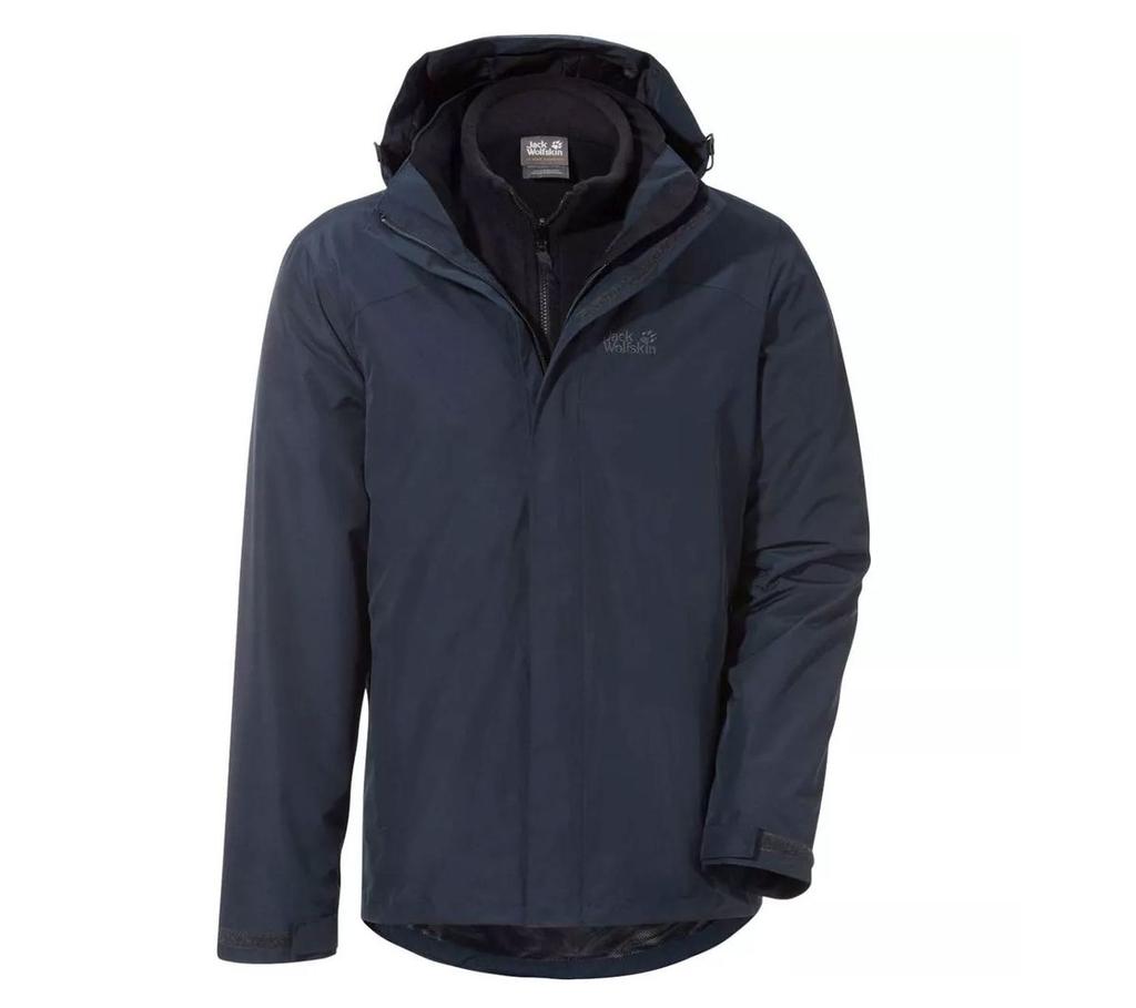 Jack Wolfskin Silver Pass 3in1 — мужская треккинговая куртка синяя 5018461-1010003 ОРИГИНАЛ