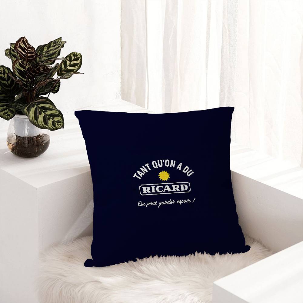 R-Ricards Logo Pillow Covers Cartoon Sofa Decorative Home Double-Sided Printing Short Plush Cute Cushion Cover