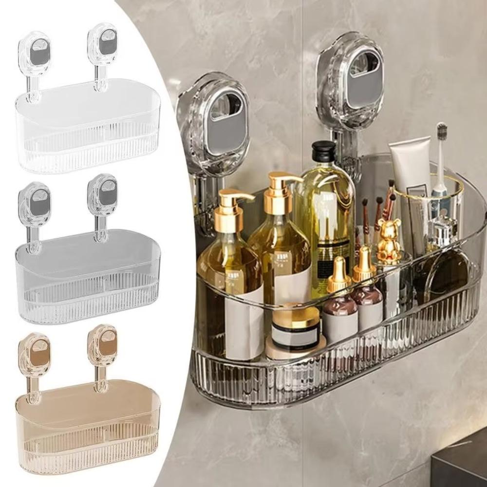 No Hole Drainage Shelf Suction Cup Shower Rack Kitchen Storage Basket for Kitchen Supplies