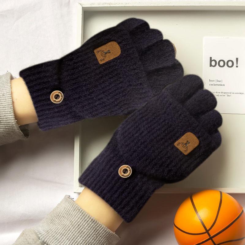 Мужские и женские зимние перчатки с откидной крышкой и полупальцами, теплые перчатки с трикотажным утолщенным ветрозащитным чехлом для рук, подарки для отдыха на природе