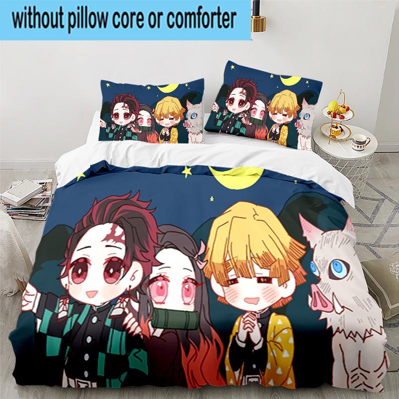 Winter Fantasy Slayer Group 3PCS Bedding set,Ideal for1pc Duvet Cover And 2pcs Pillowcases Perfect for Christmas gift,Ideal for Bedroom, Dormitory