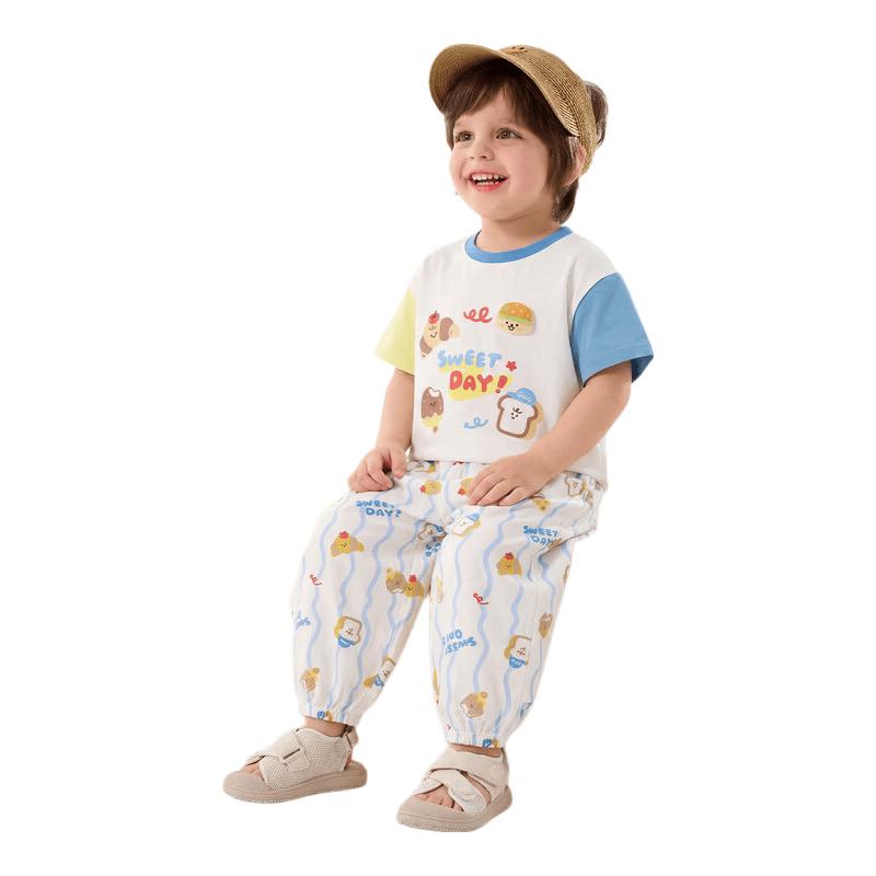 Dudu Home Kids' Summer Cotton T-shirt & Pants Set