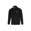 Logo Print Stand-Up Collar Sports Jacket Unisex Outerwear Black IA2714