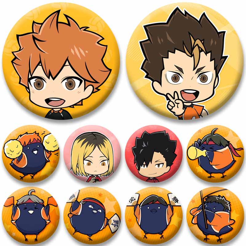 Classic Anime Soft Button Pins Cartoon Role Shoyo Hinata Cosplay Badge Kenma Tetsuro Pins DIY Bag Clothes Decor Accessories Gift