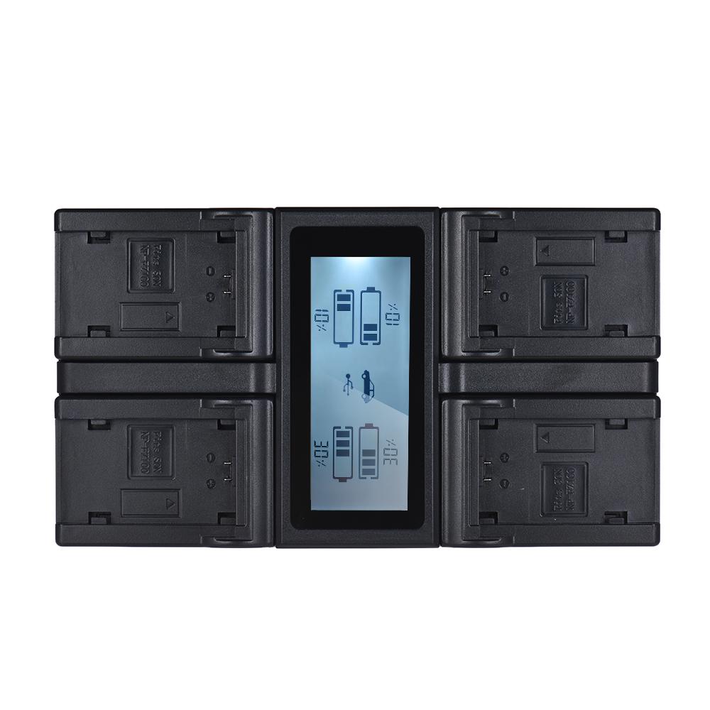 Andoer Запасное зарядное устройство для 4-канальной ЖК-камеры NP-FZ100 для Sony A7III A9 A7RIII A7SIII