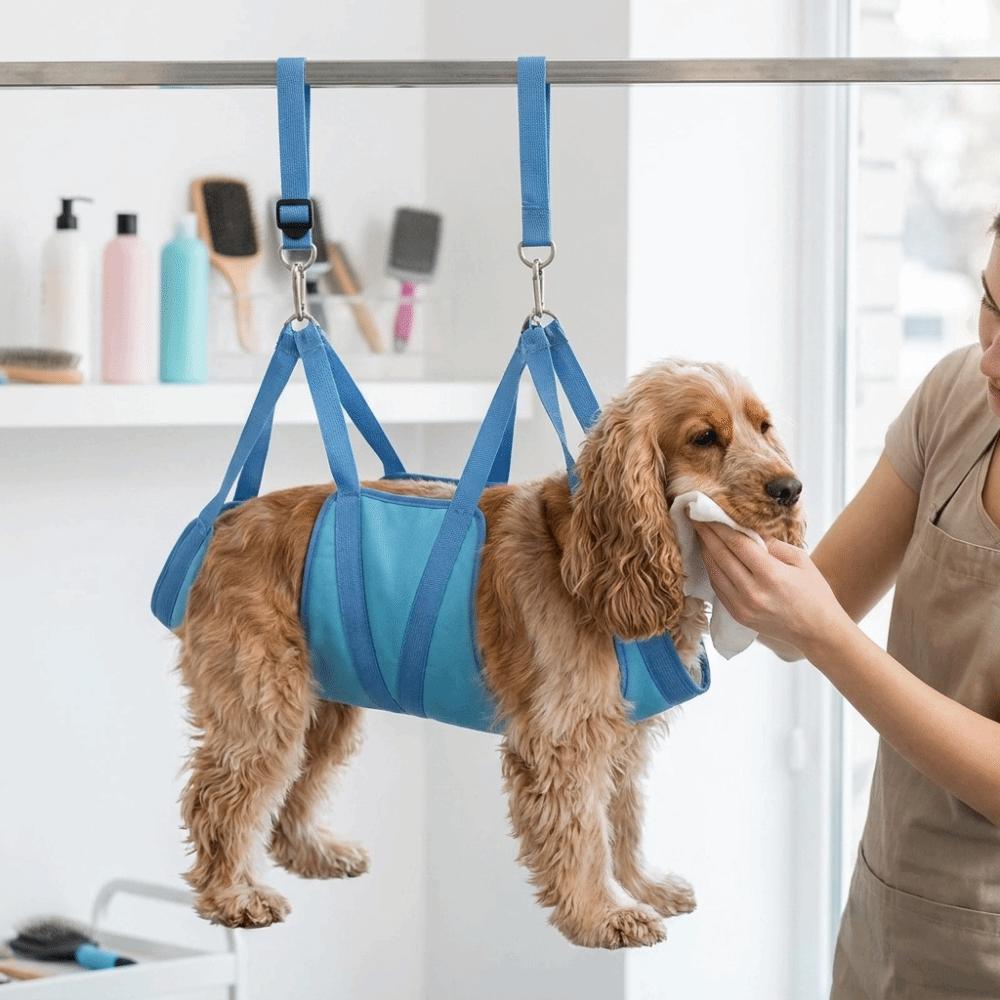 Hanging Pet Grooming Hammock Breathable Cat Nail Clipper Fixer Bathing Assistance