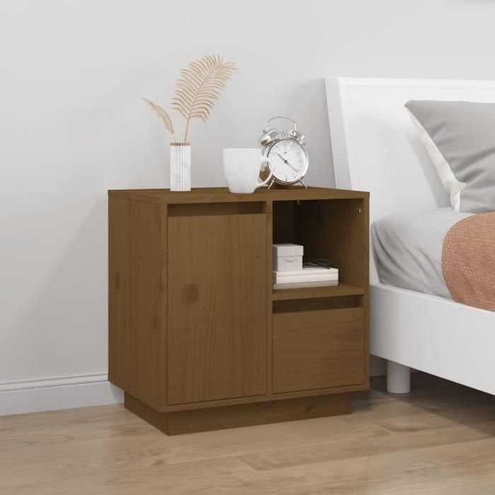 VidaXL Bedside Tables 2pcs Honey Brown 50x34x50cm Solid Pine Wood 814486